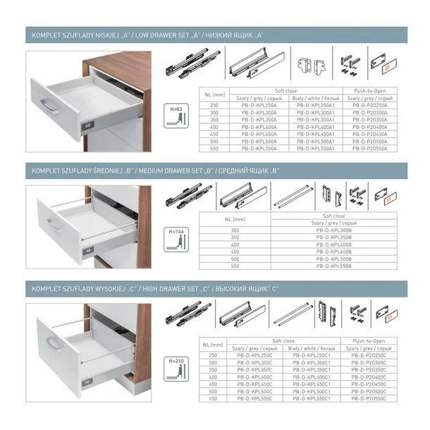 szuflada-modern-box-l-400mm-niska-gtv-biala-kolor-frontow-bialy