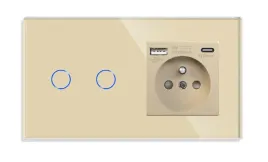 wlacznik-dotykowy-podwojny-2k-z-gniazdkiem-usb-c-szklany-wylacznik