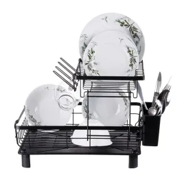 suszarka-do-naczyn-stojaca-dwupoziomowa-duza-czarna-ociekacz-do-naczyn