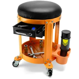 taboret-warsztatowy-verda-z-szufladami-obrotowy-360-czarny-pomaranczowy