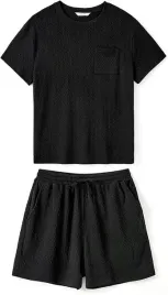 pizama-damska-spodenki-koszulka-czarny-m-patpat