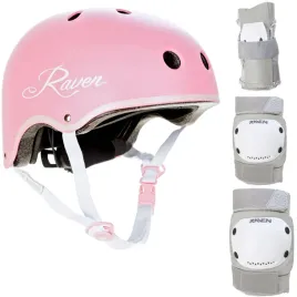 zestaw-raven-kask-essto-pink-s-ochraniacze-dexard-grey-s