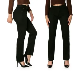 cienkie-czarne-spodnie-damskie-bawelniane-ze-streczem-wysoki-stan-7805-w32