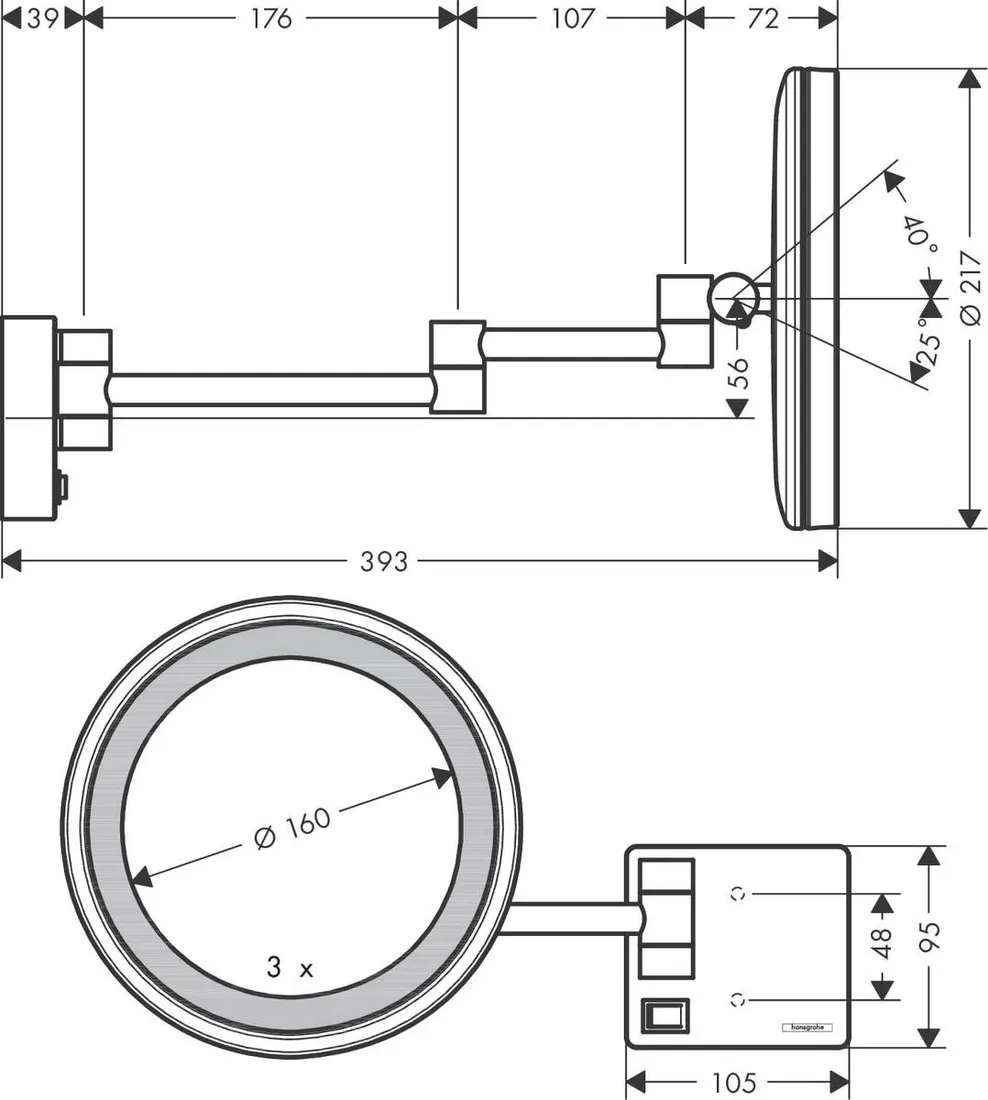lustro-scienne-hansgrohe-kolo-217-x-217-mm