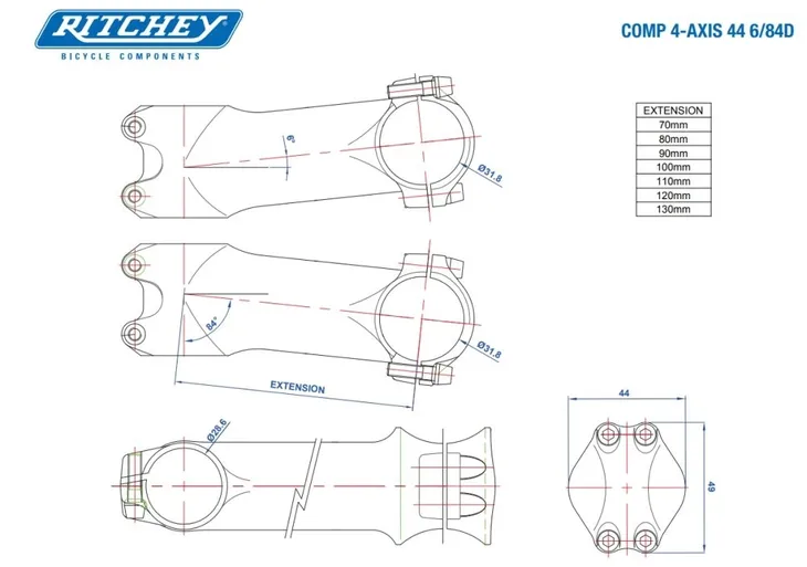 ritchey-comp-4-axis-31-8-mostek-90mm-kod-producenta-31035317022