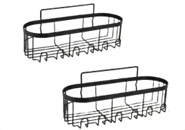 polka-prysznicowa-2sztuki-czarna-bez-wiercenia