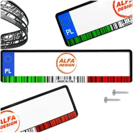 ramka-pod-tablice-wloska-flaga-komplet-kod-kreskowy-1-szt-wkrety-gratis-gwa