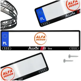 ramka-pod-tablice-audi-s-line-1-szt-wkrety-gratis-gwarancja-jakosci-nadruku