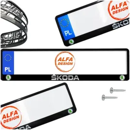 ramka-pod-tablice-skoda-1-szt-wkrety-gratis-gwarancja-jakosci-nadruku