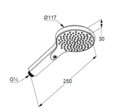 sluchawka-prysznicowa-chrom-1-strumieniowa-kludi-dive-1s-xdive-ksztalt-okragly