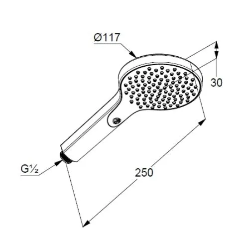 sluchawka-prysznicowa-chrom-1-strumieniowa-kludi-dive-1s-xdive-ksztalt-okragly