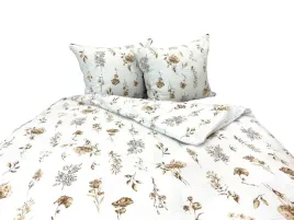 posciel-kora-bawelna-polne-brazowe-kwiaty-na-bialym-tle-160x200-70x80-x2