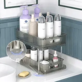 2-pak-przezroczystych-organizerow-pod-zlew-wysuwane-szare-dwupoziomowe