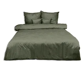 posciel-adamaszkowa-160x200-zielona-oliwkowa-jednobarwna-1cm-paski-matex