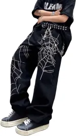 spodnie-jeansowe-meskie-zewool-baggy-haft-pajeczyny-streetwear-r-xs