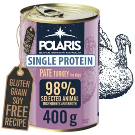 mokra-karma-dla-psa-polaris-monobialkowa-bezzbozowa-pasztet-z-indykiem-400g