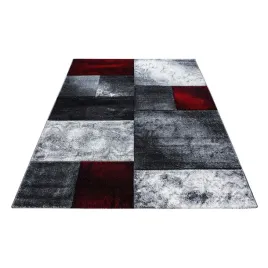 dywan-nowoczesny-do-salonu-kwadraty-czerwono-szary-hawaje-160x230-cm