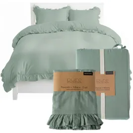posciel-z-falbana-bawelniana-boho-mietowy-pure-collection-premium-160x200cm