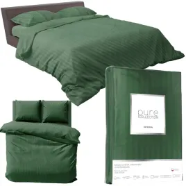 komplet-poscieli-deco4home-zielony-satyna-bawelniana-paski-3-czesci