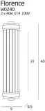 kinkiet-scienny-2x40w-mosiadz-maxlight-florence-kolor-zloty