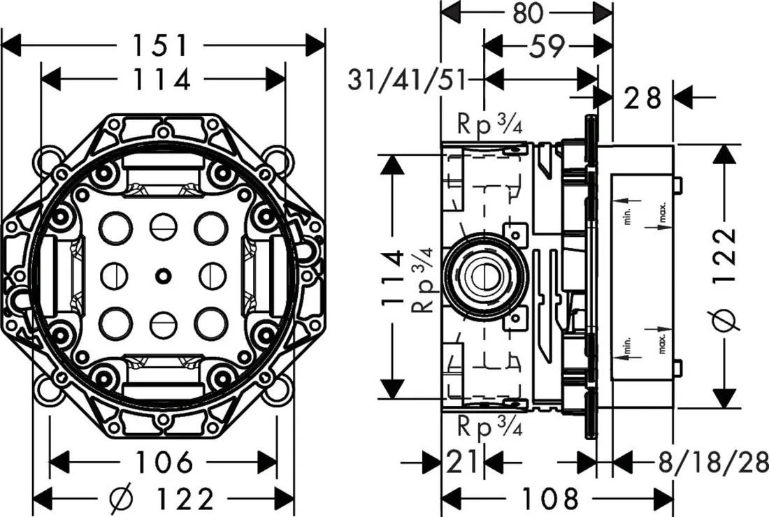 element-podtynkowy-hansgrohe-ibox-1800180