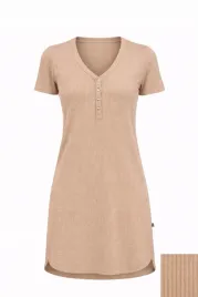 koszula-nocna-do-karmienia-ciazowa-pizama-rozpinana-bezowa-w-prazek-l