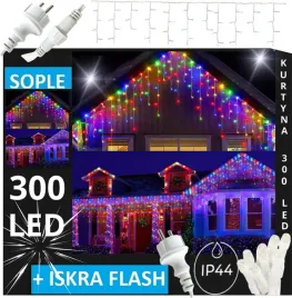 sople-led-300-multikolor-bialy-flash-14m-ip44-kurtyna-swiateczna-zewnetrzna
