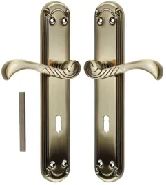 klamka-wewnetrzna-km-express-patynowa-dlugi-szyld-72-mm