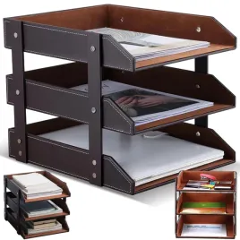 polka-szuflada-tacka-na-dokumenty-a4-brazowy-3-poziomowa-35-27-26cm