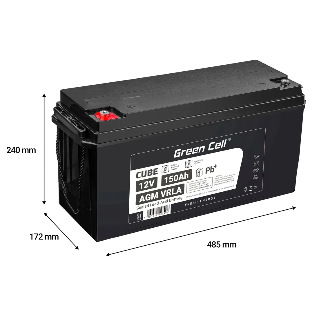 green-cell-agm-vrla-12v-150ah-bezobslugowy-akumulator-waga-z-opakowaniem-42-5-kg