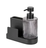 organizer-z-dozownikiem-szklanym-420-ml-polyresin-antracytowy-elegancki-wysokosc-produktu-17-cm