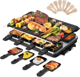 grill-stolowy-raclette-2w1-dla-8-osob-plyta-grillowa-8-patelni-bezdymny