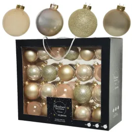 bombka-choinkowa-gardenplus-szklana-bezowa-42-szt-mix-wzorow-5-6-7-cm