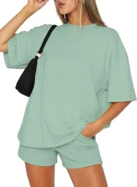damski-komplet-letni-koszula-szorty-s-65percent-bawelna-zielony-e1414