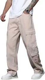spodnie-meskie-casual-baggy-cargo-dzinsy-uniwersalne-100percent-bawelna-bezowe-xs