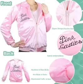 stroj-grease-kurtka-rozowa-pink-ladies-lata-50-dodatki-rozmiar-s