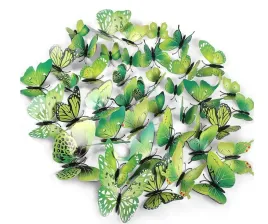 3d-motyle-zielone-dekoracja-scienna-naklejki-magnetyczne-72-sztuki