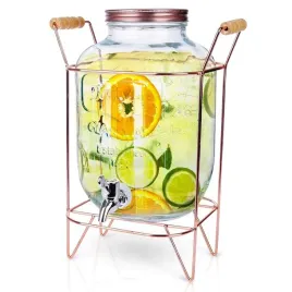 sloj-do-napojow-chomik-szklany-pomaranczowy-5-l-z-kranikiem