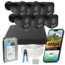 monitoring-do-domu-zestaw-6-czarnych-kamer-tuba-ip-poe-4mpx-ir-led-1tb-dvs