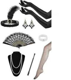 fepito-retro-lata-20-ste-zlota-sukienka-damska-akcesoria-vintage-flapper-m