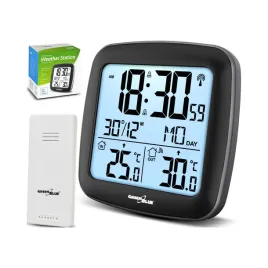 stacja-pogody-greenblue-gb542-czarna-z-budzikiem-i-pomiarem-temperatury