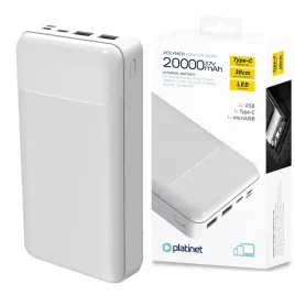 power-bank-platinet-20000mah-2xusb-usb-c-texture-akumulator-bateria-bialy