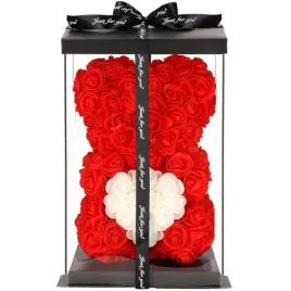 mis-z-platkow-roz-czerwony-z-bialym-sercem-22-cm-rose-bear-z-opakowaniem