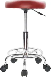 taboret-na-kolkach-regulowany-obrotowy-czerwony