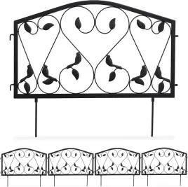 ogrodzenie-rabatowe-zelazne-4-czesciowe-33-225-cm-wzor-lisci