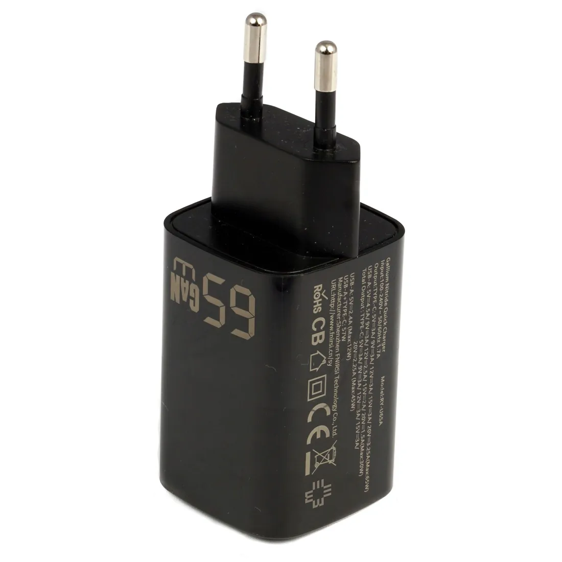 szybka-ladowarka-zasilacz-gan-usb-a-usb-c-pd-65w-marka-fnirsi