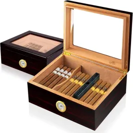 humidor-cedrowy-na-3050-cygar-z-higrometrem-czarny