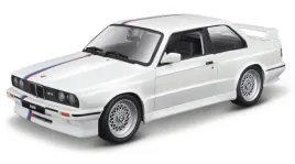 model-bmw-3-series-m3-e30-1988-1-24-bburago-18-21100-bialy