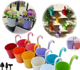 doniczki-metalowe-wiszace-kolorowe-10-sztuk-z-haczykami-narzedzia