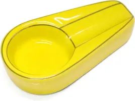 popielniczka-do-cygar-ceramiczna-zolta-retro-filcowe-dno-okragla